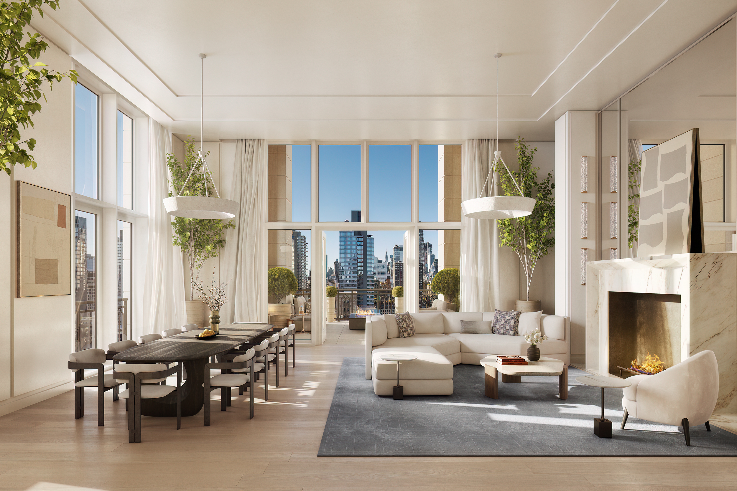 255 East 77th Street, Unit 12B Manhattan, NY 10075 - Photo 13 of 25 a living room with furniture windows and a fireplace