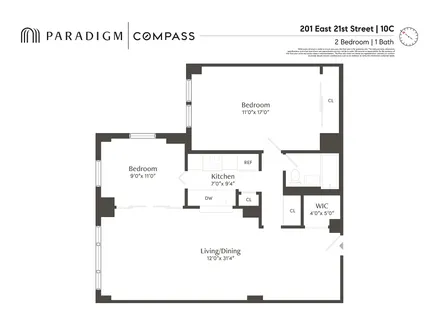 $995,000 | 201 East 21st Street, Unit 10C | Gramercy