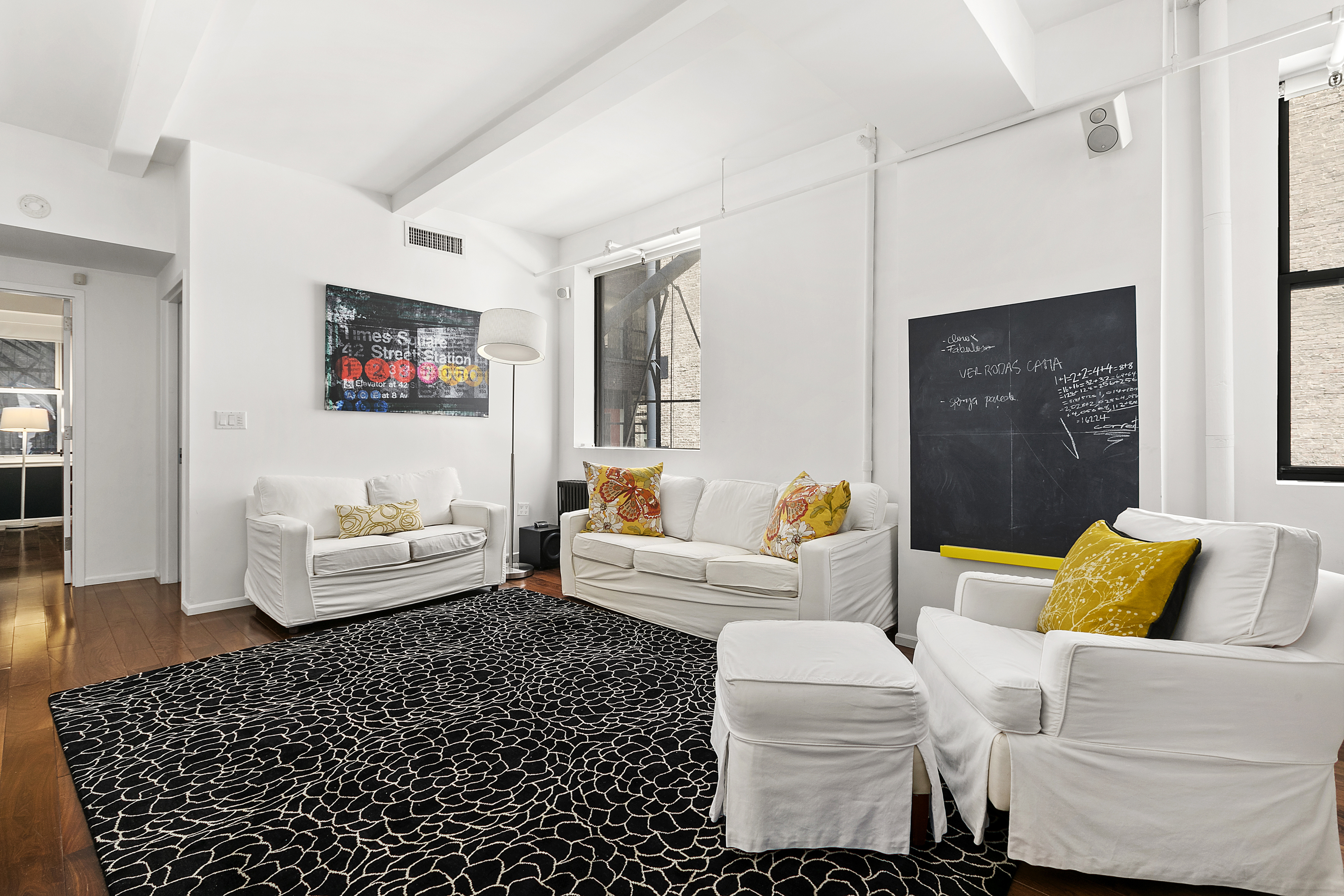 15 West 17th Street, Unit 6 Manhattan, NY 10011 - Photo 5 of 9 a living room with furniture and a couch