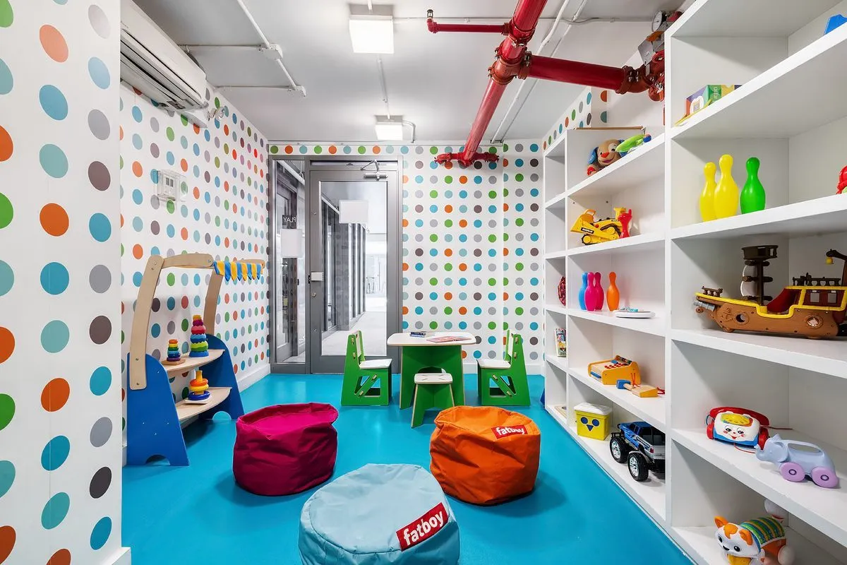 a play room with toys