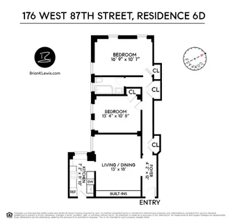$999,000 | 176 West 87th Street, Unit 6D | Upper West Side