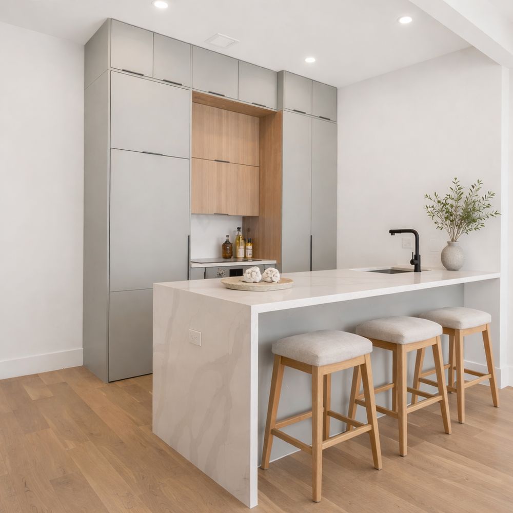 97 Seigel Street, Unit 2R Brooklyn, NY 11206 - Photo 1 of 7 a kitchen with a table and chairs in it