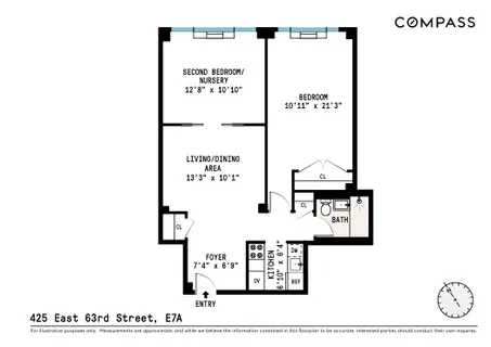 $749,000 | 425 East 63rd Street, Unit E7A | Lenox Hill