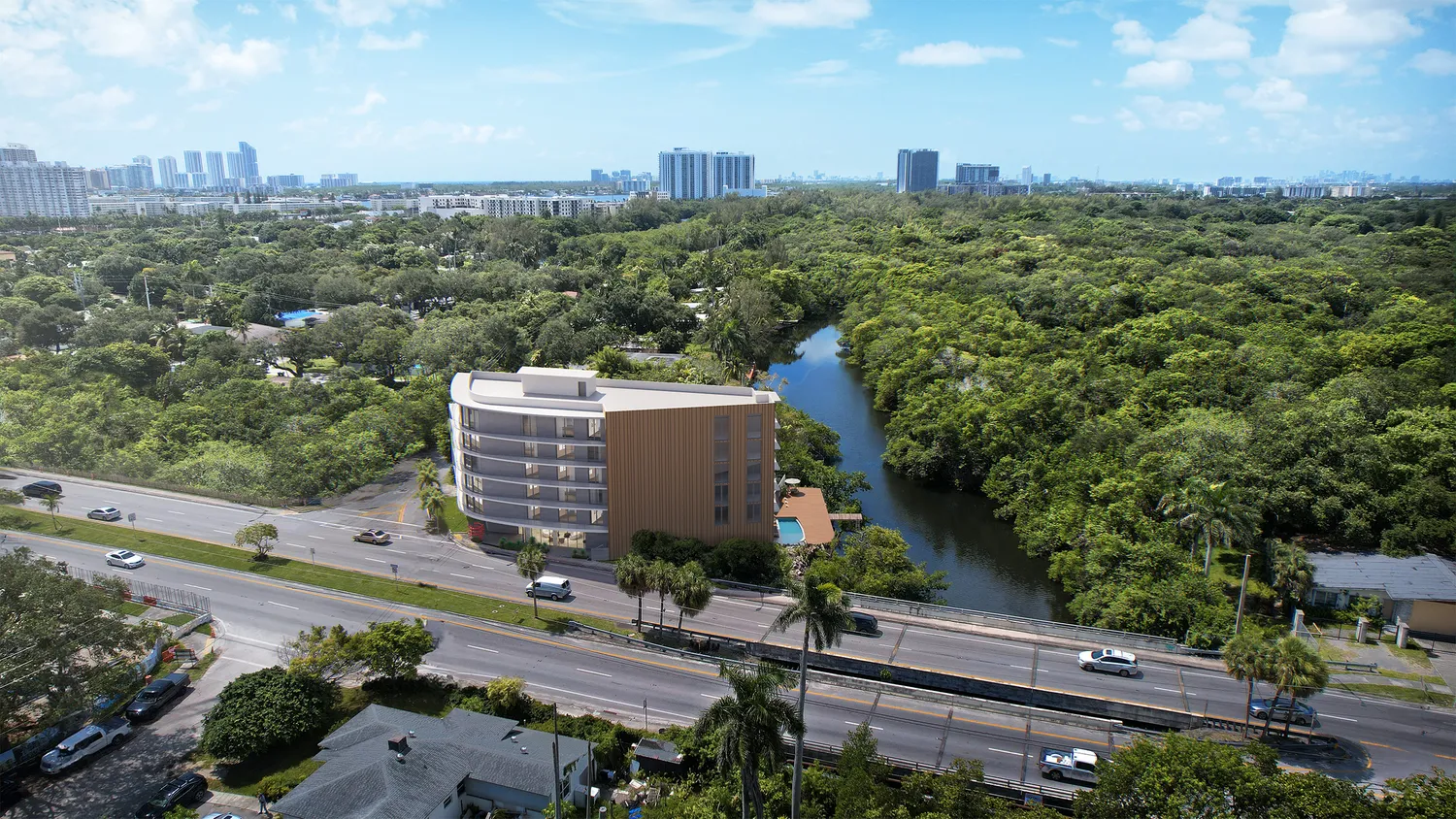 an aerial view of multiple house