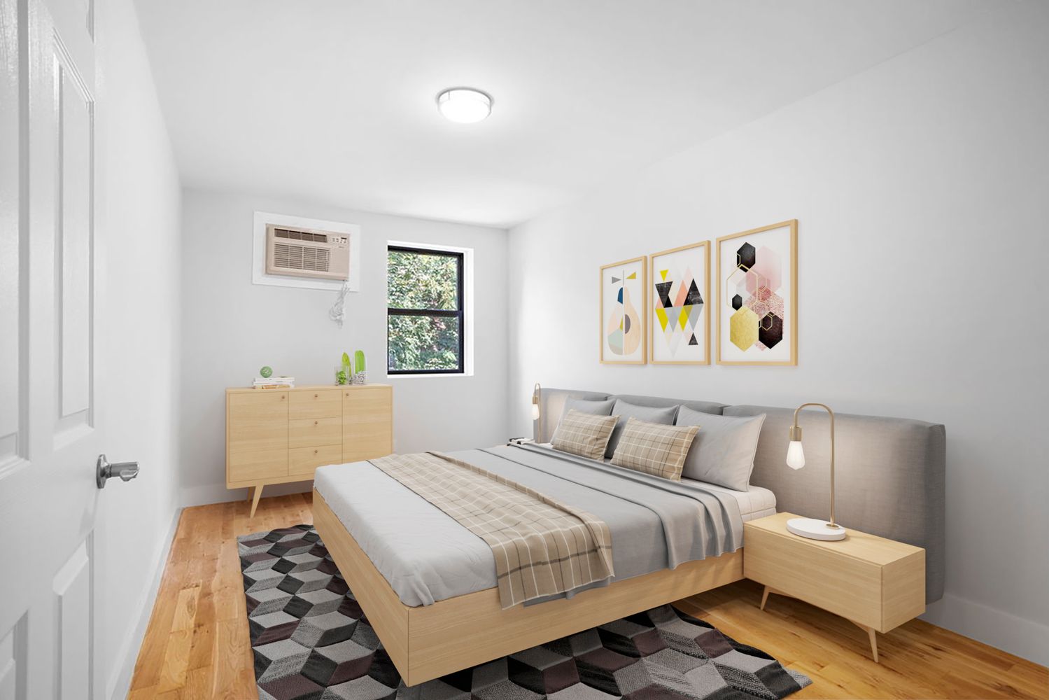 791 Lexington Avenue, Unit 2 Brooklyn, NY 11221 - Photo 6 of 19 a bedroom with a bed and wooden floor