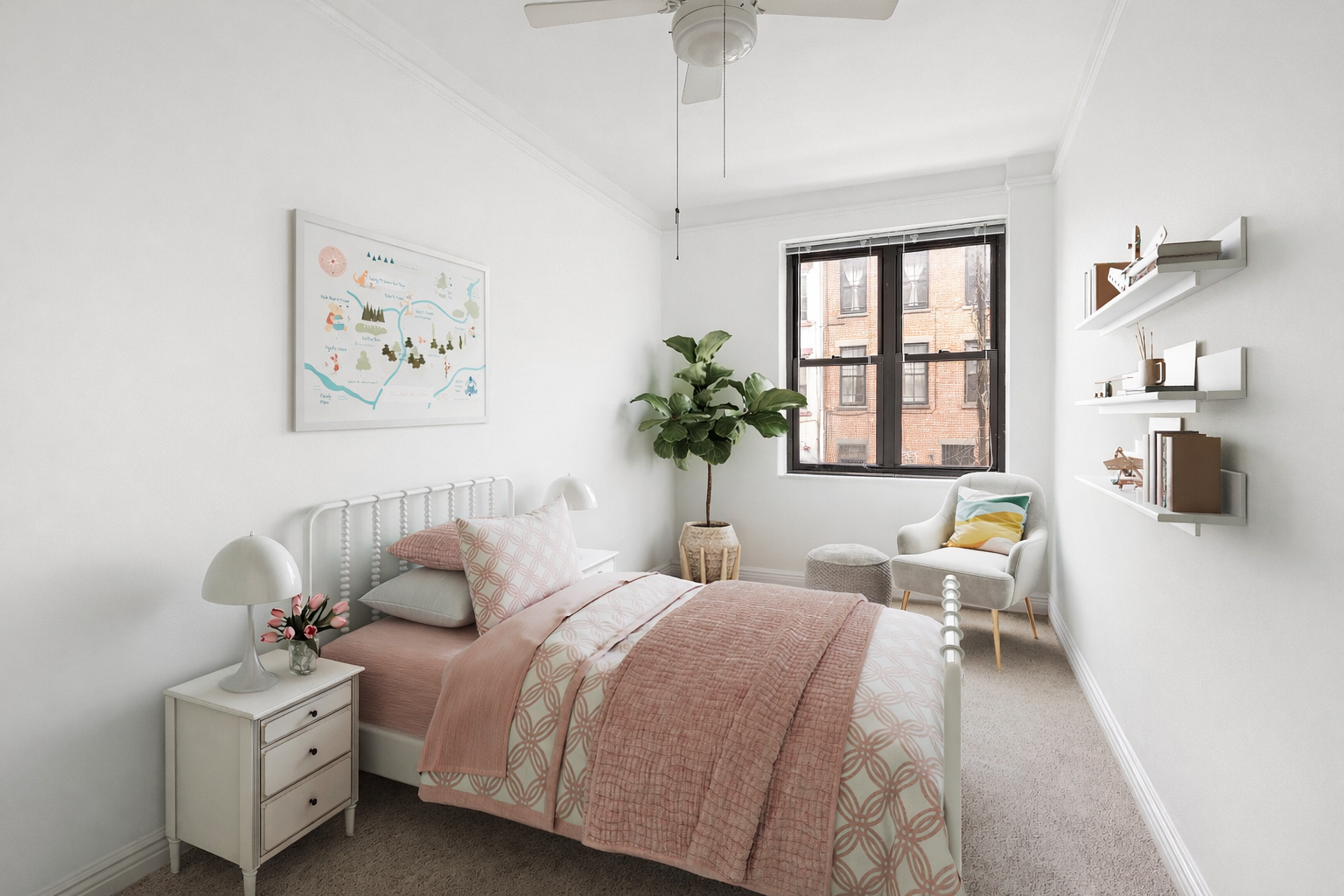 235 Lincoln Place, Unit 2E Brooklyn, NY 11217 - Photo 4 of 7 a bedroom with a bed and wooden floor