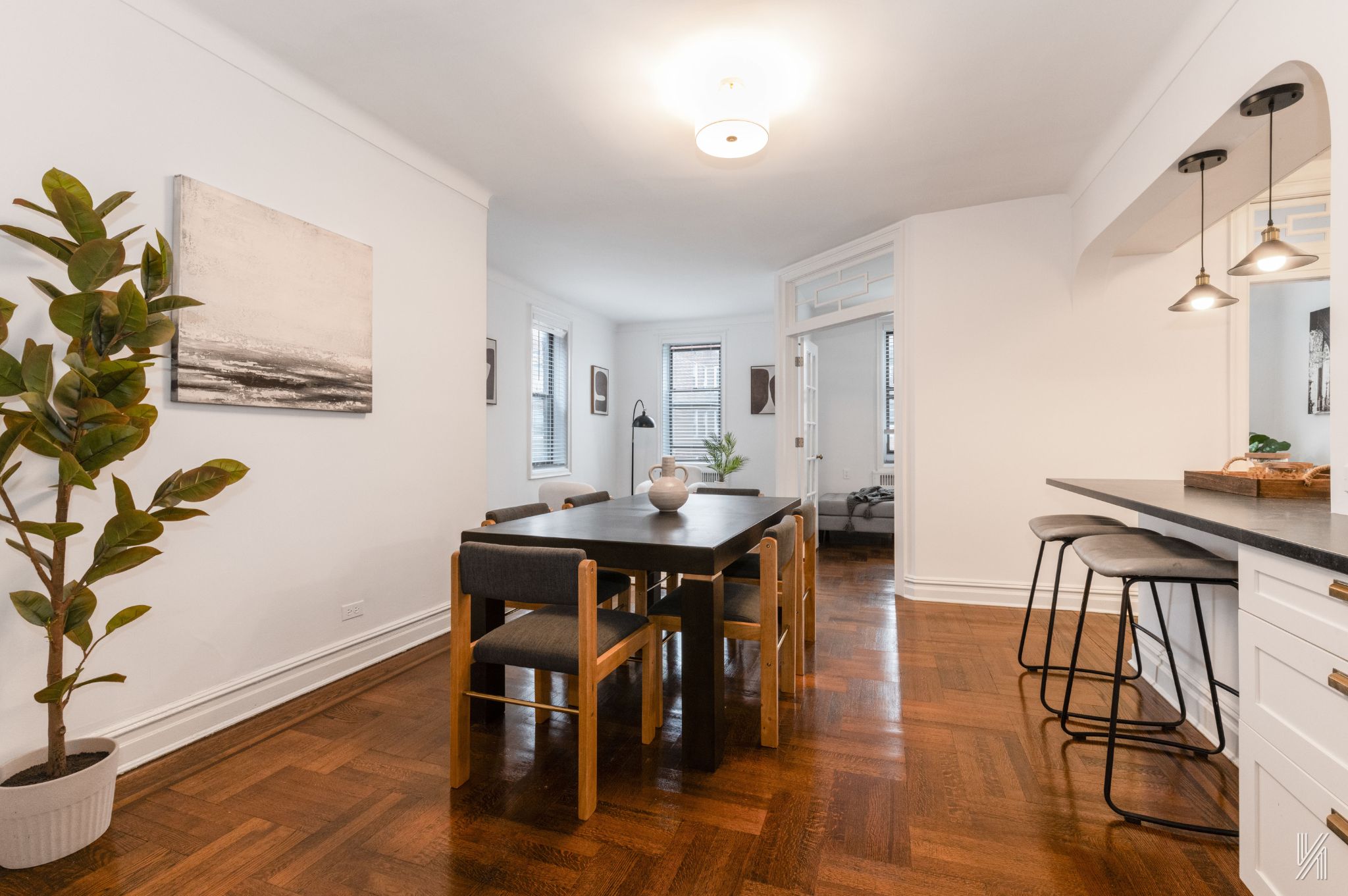 35-06 88th Street, Unit 5E Queens, NY 11372 - Photo 3 of 21 a view of a dining room with furniture and wooden floor