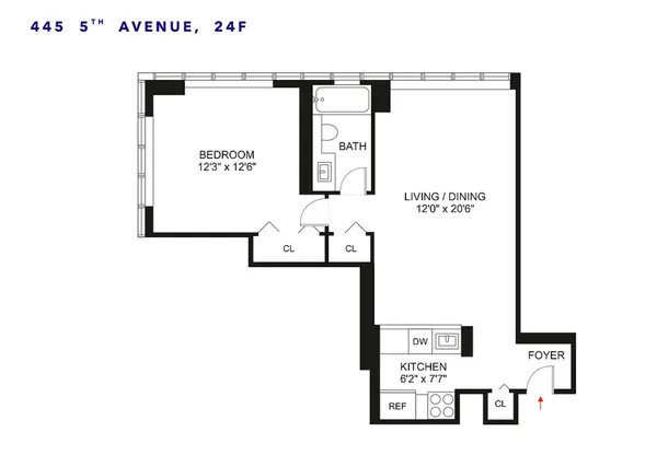 $4,895 | 445 5th Avenue, Unit 24F | Midtown South