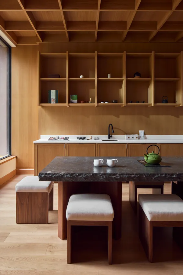 a kitchen with a stove and a microwave