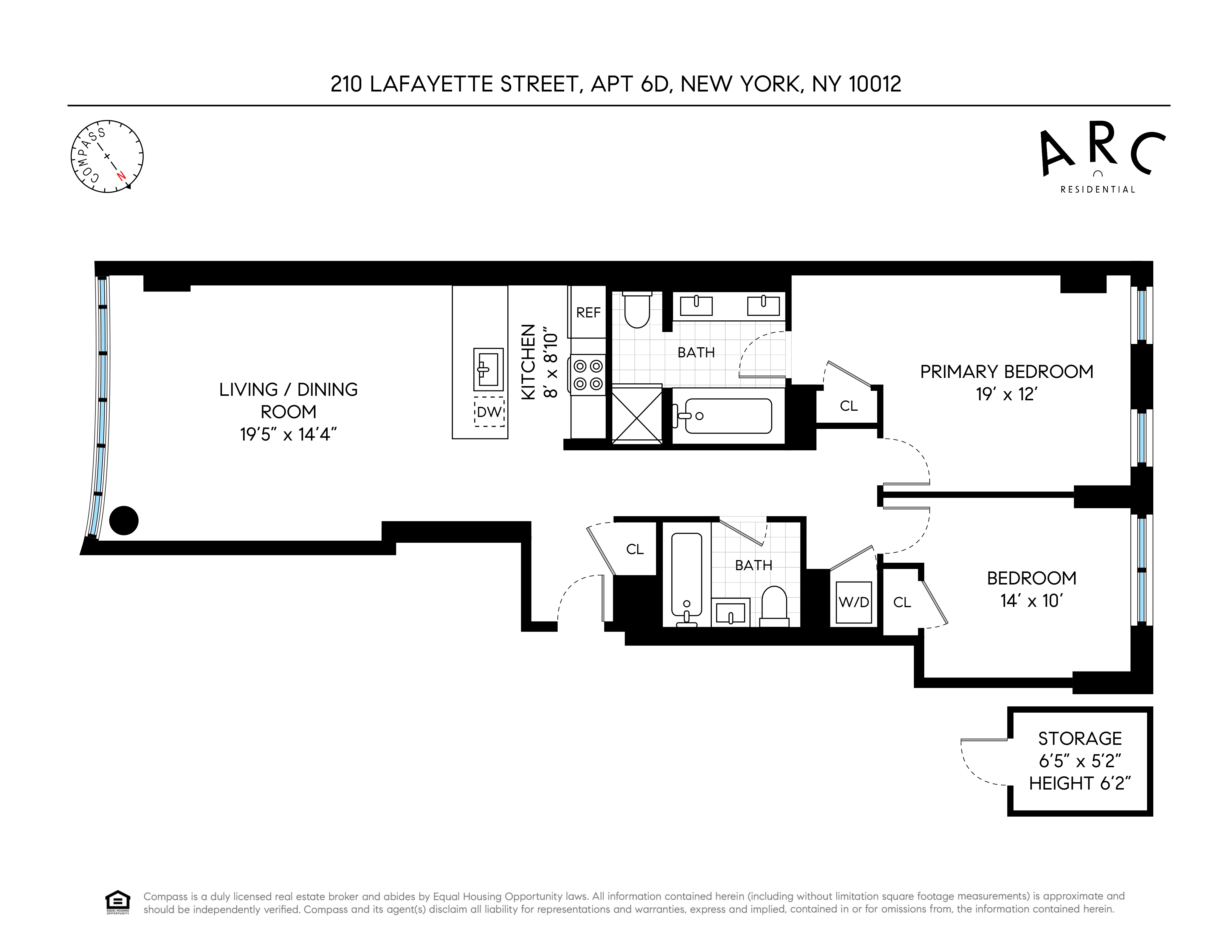 210 Lafayette Street, Unit 6D Manhattan, NY 10012 - Photo 8 of 8 a picture of a floor plan