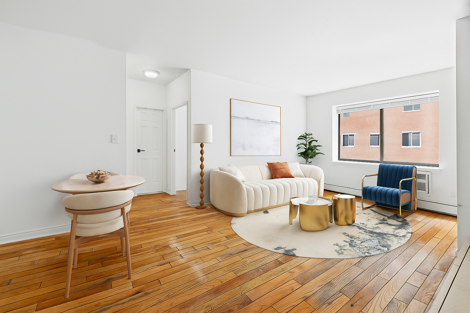 61 Lexington Avenue, Unit 4F Manhattan, NY 10010 - Photo 1 of 6 a living room with furniture and wooden floor