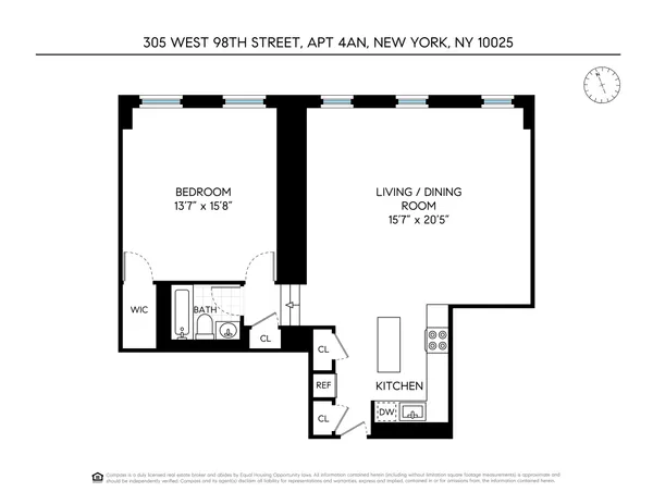 $949,000 | 305 West 98th Street, Unit 4AN | Upper West Side
