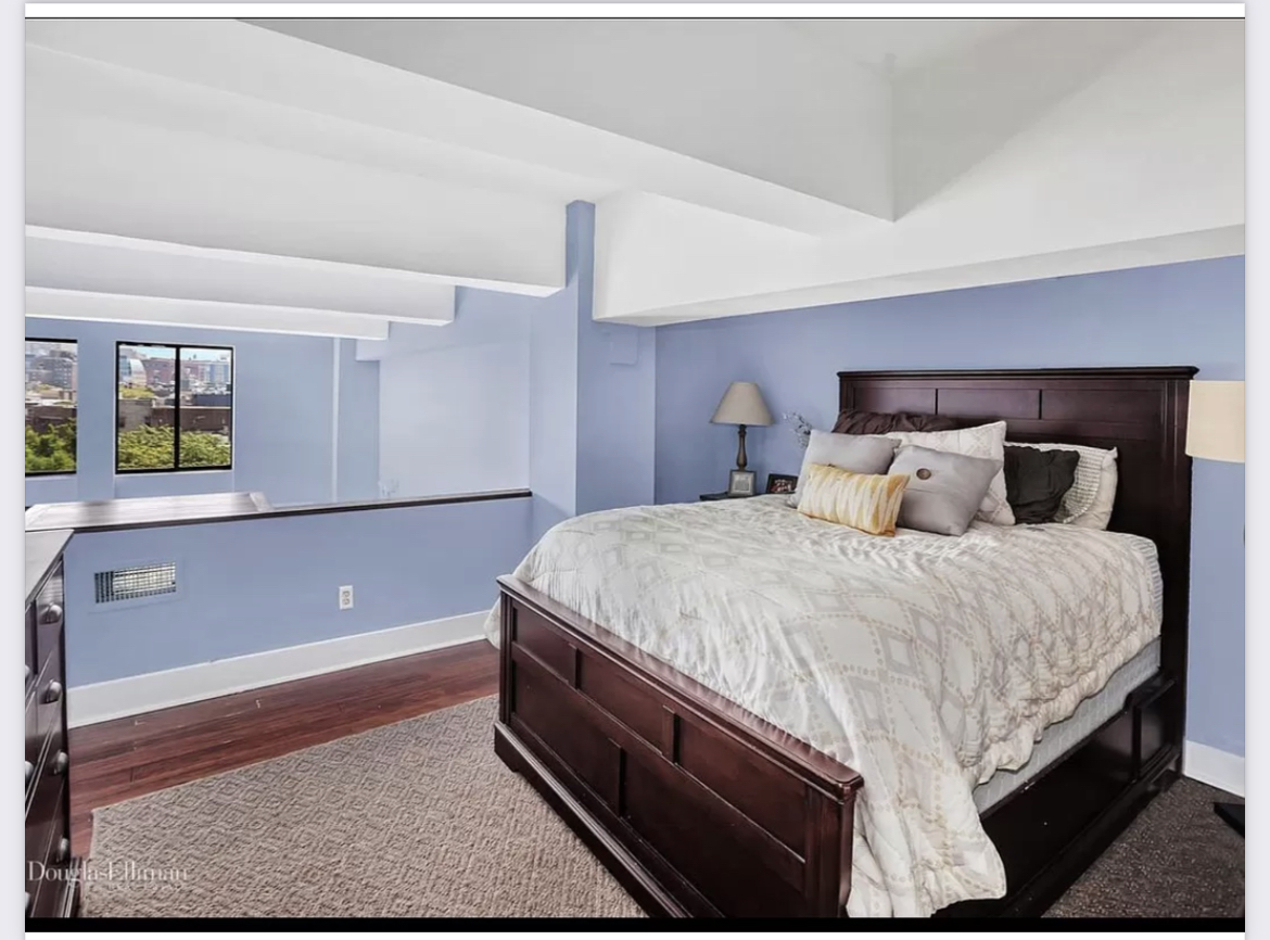 421 Hudson Street, Unit 502 Manhattan, NY 10014 - Photo 4 of 11 a bed room with a bed and a night stand
