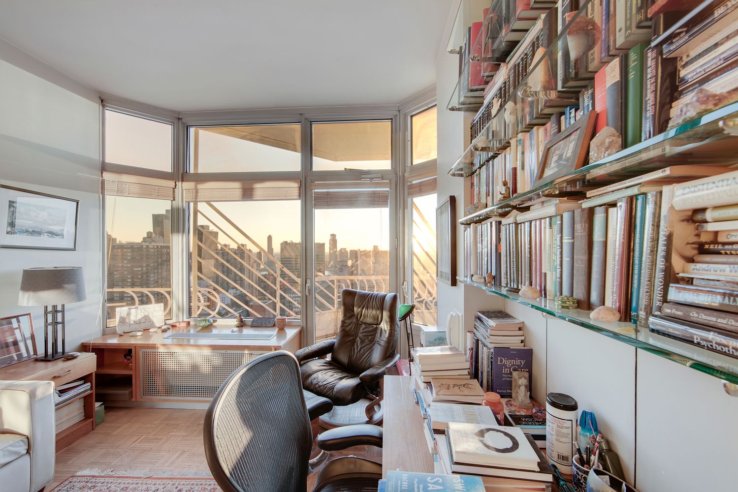 a work room with furniture