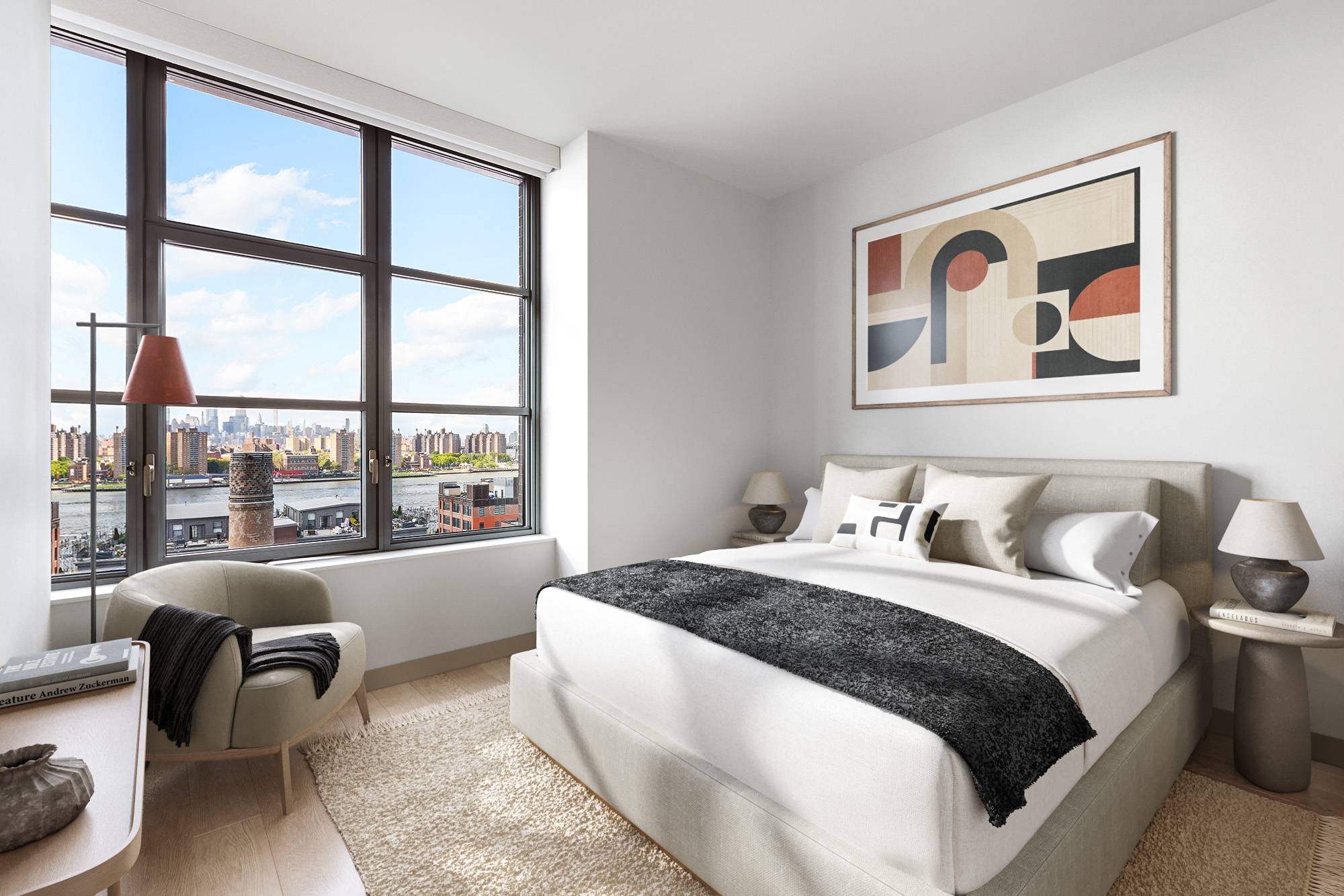 115 York Street, Unit 11C Brooklyn, NY 11201 - Photo 6 of 25 a bedroom with a bed and a large window