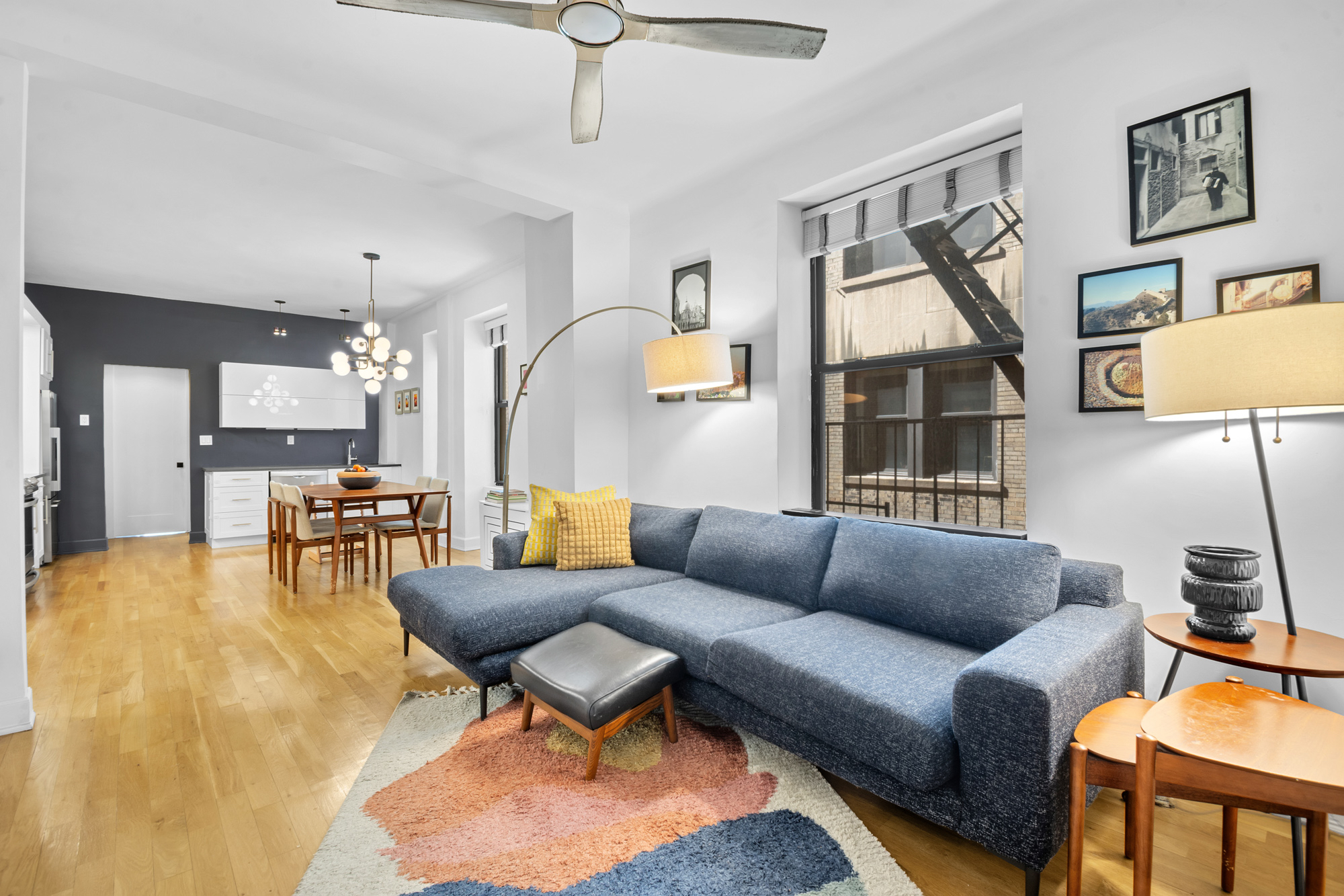a living room with furniture and a couch