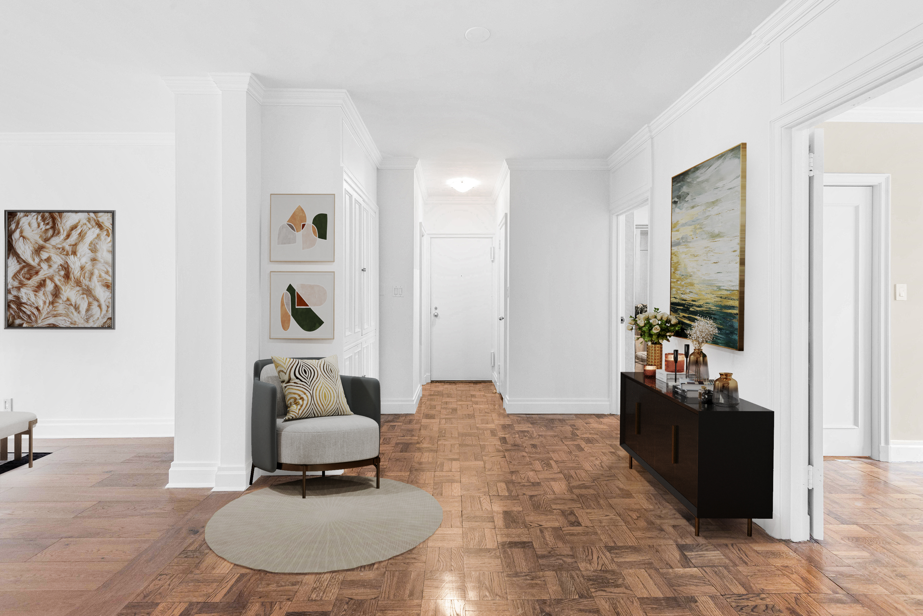 175 East 62nd Street, Unit 12A Manhattan, NY 10065 - Photo 3 of 24 a living room with furniture and a potted plant