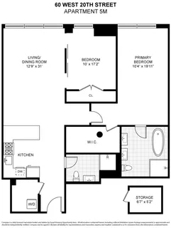 $2,250,000 | 60 West 20th Street, Unit 5M | Flatiron
