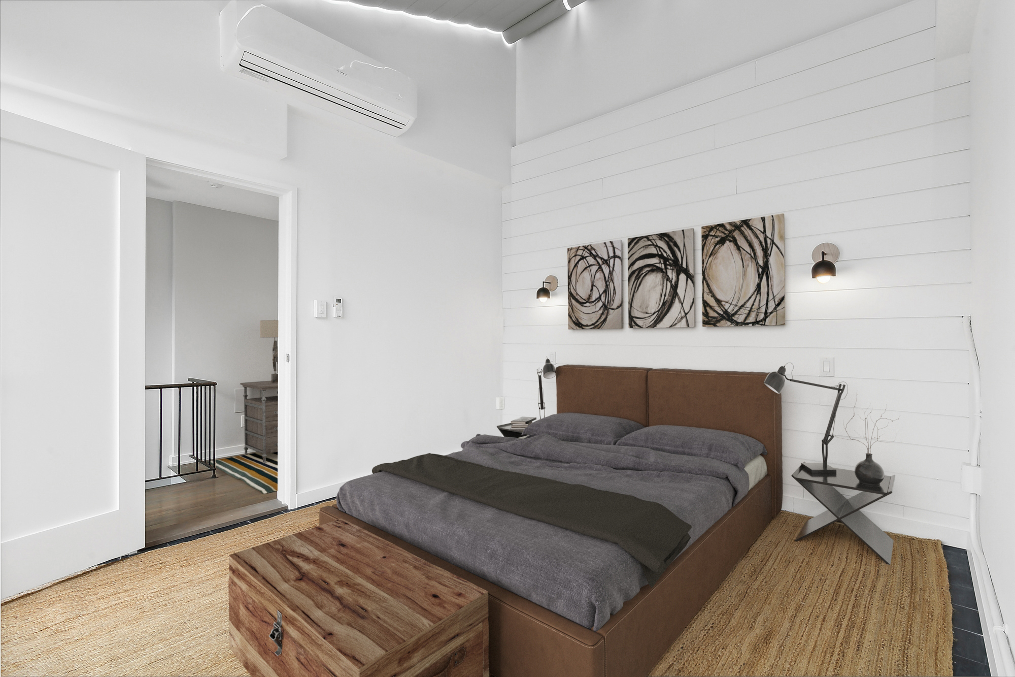 350 West 14th Street, Unit PHB Manhattan, NY 10014 - Photo 7 of 15 a bedroom with a bed and wooden floor