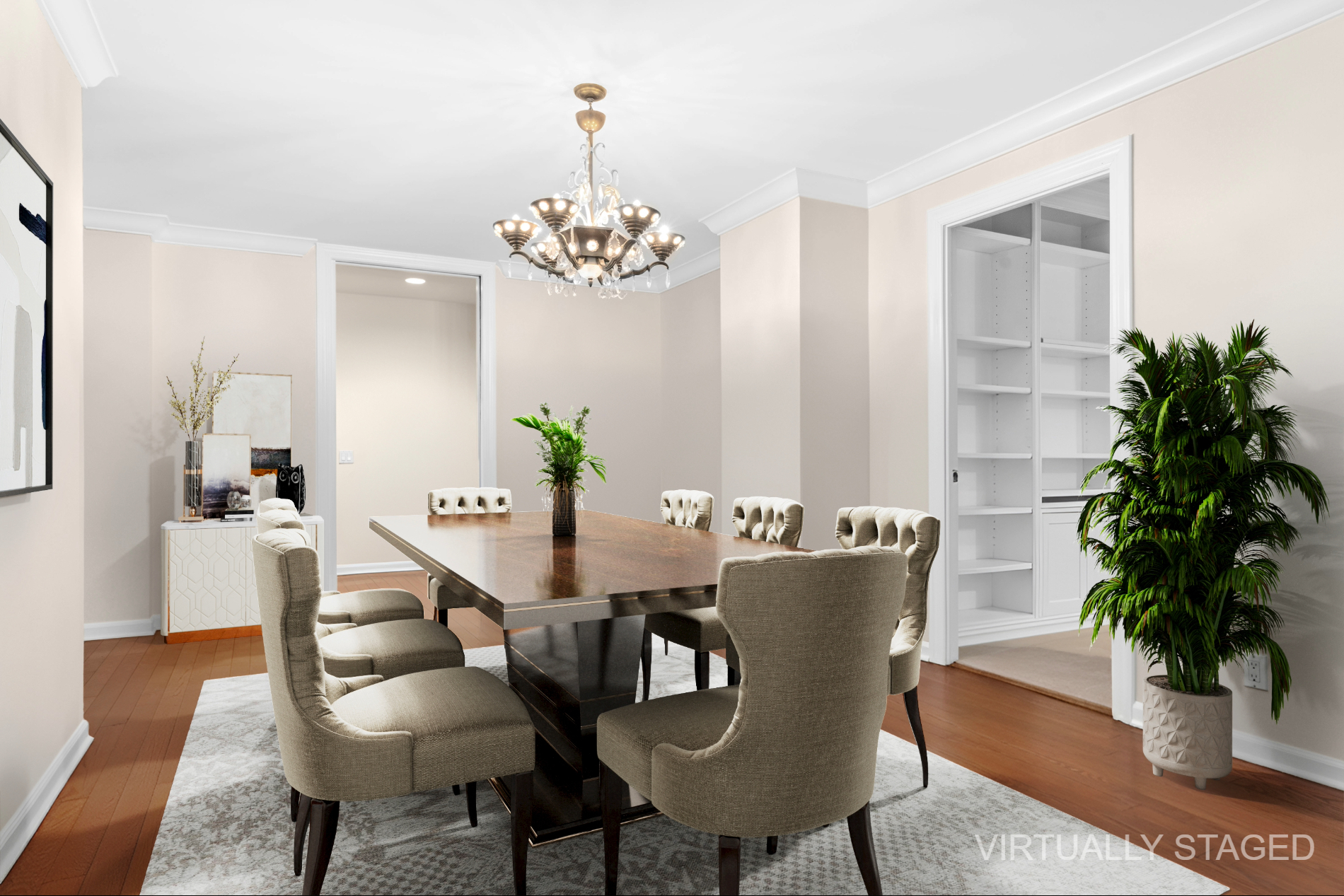 16 Sutton Place, Unit 1A/1B Manhattan, NY 10022 - Photo 3 of 25 a view of a dining room with furniture and wooden floor