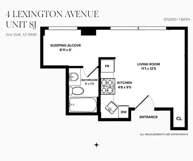 $458,000 | 4 Lexington Avenue, Unit 8J | Gramercy