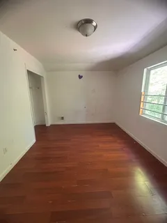 an empty room with a window