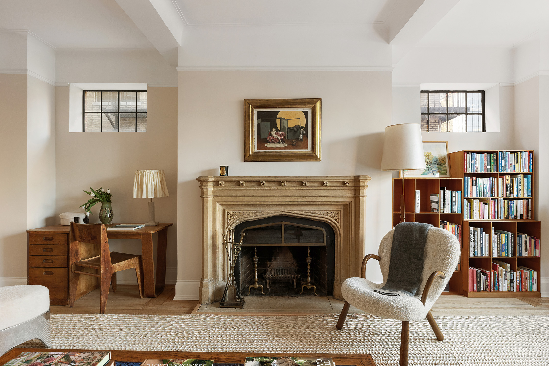 44 Gramercy Park North, Unit 15D Manhattan, NY 10010 - Photo 2 of 11 a living room with furniture and a fireplace