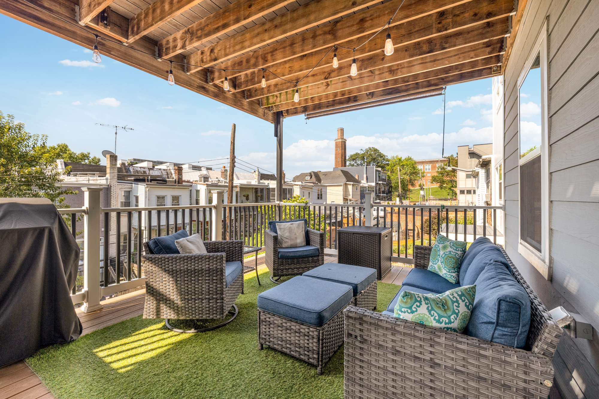 233 S Street Northeast, Unit 4 Washington, DC 20002 - Photo 31 of 37 a balcony with furniture and a view of the balcony