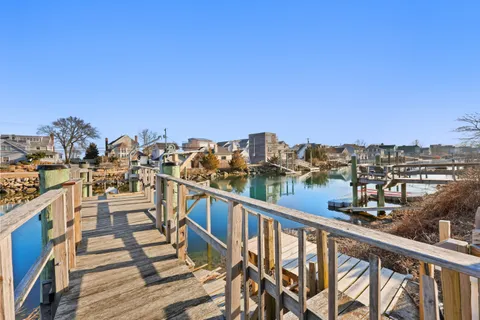 a view of a lake with a city