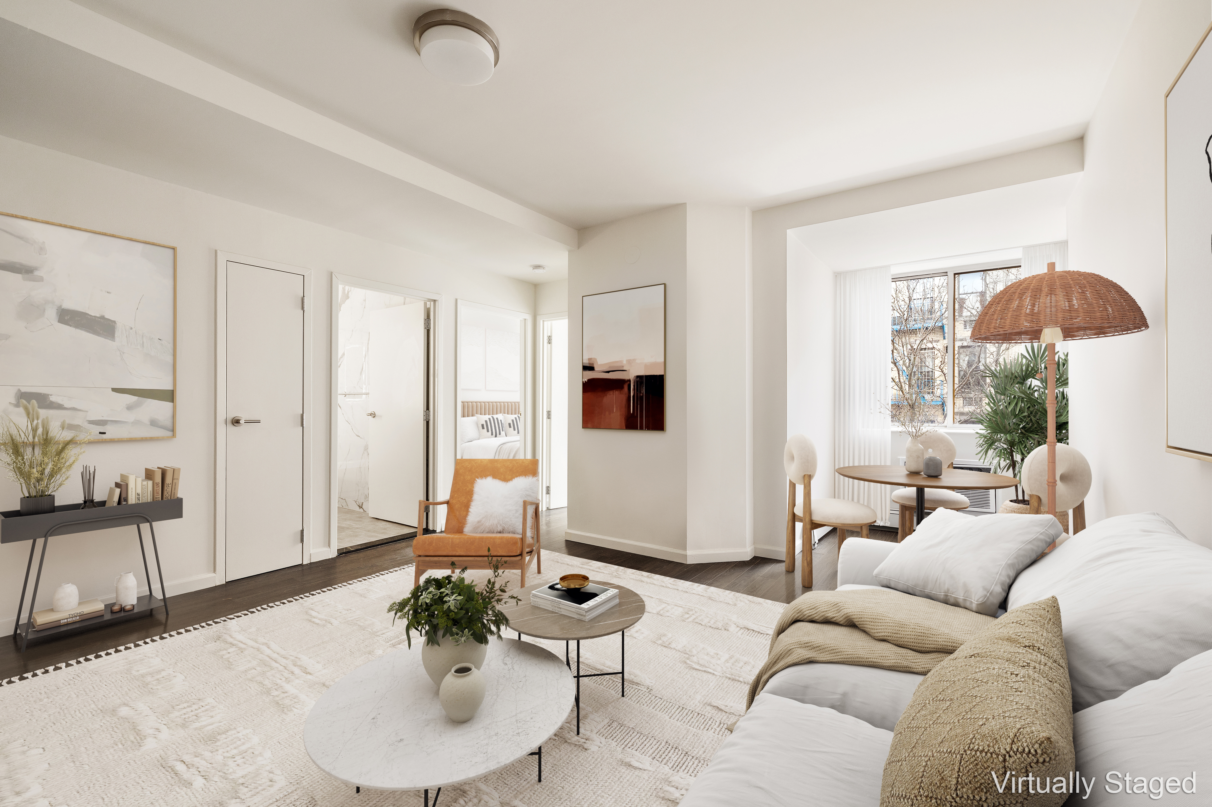 194 East 2nd Street, Unit 5L Manhattan, NY 10009 - Photo 5 of 12 a living room with furniture and a large window