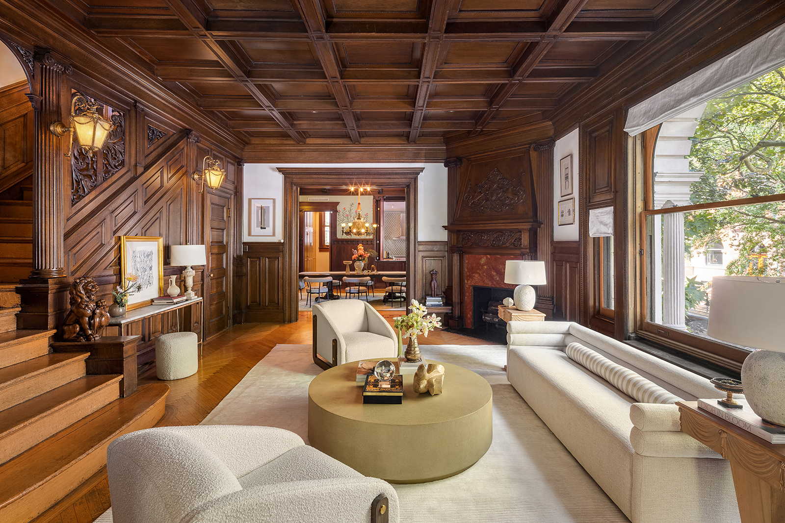 18 Prospect Park West Brooklyn, NY 11215 - Photo 10 of 33 a living room with fireplace furniture and a large window