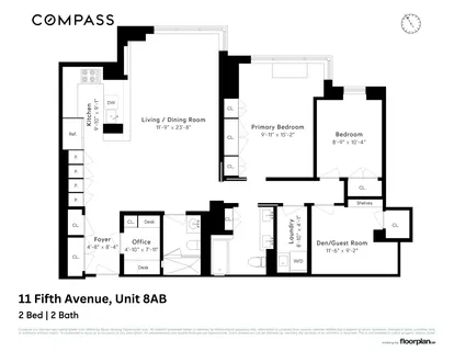 $2,895,000 | 11 5th Avenue, Unit 8AB | Greenwich Village