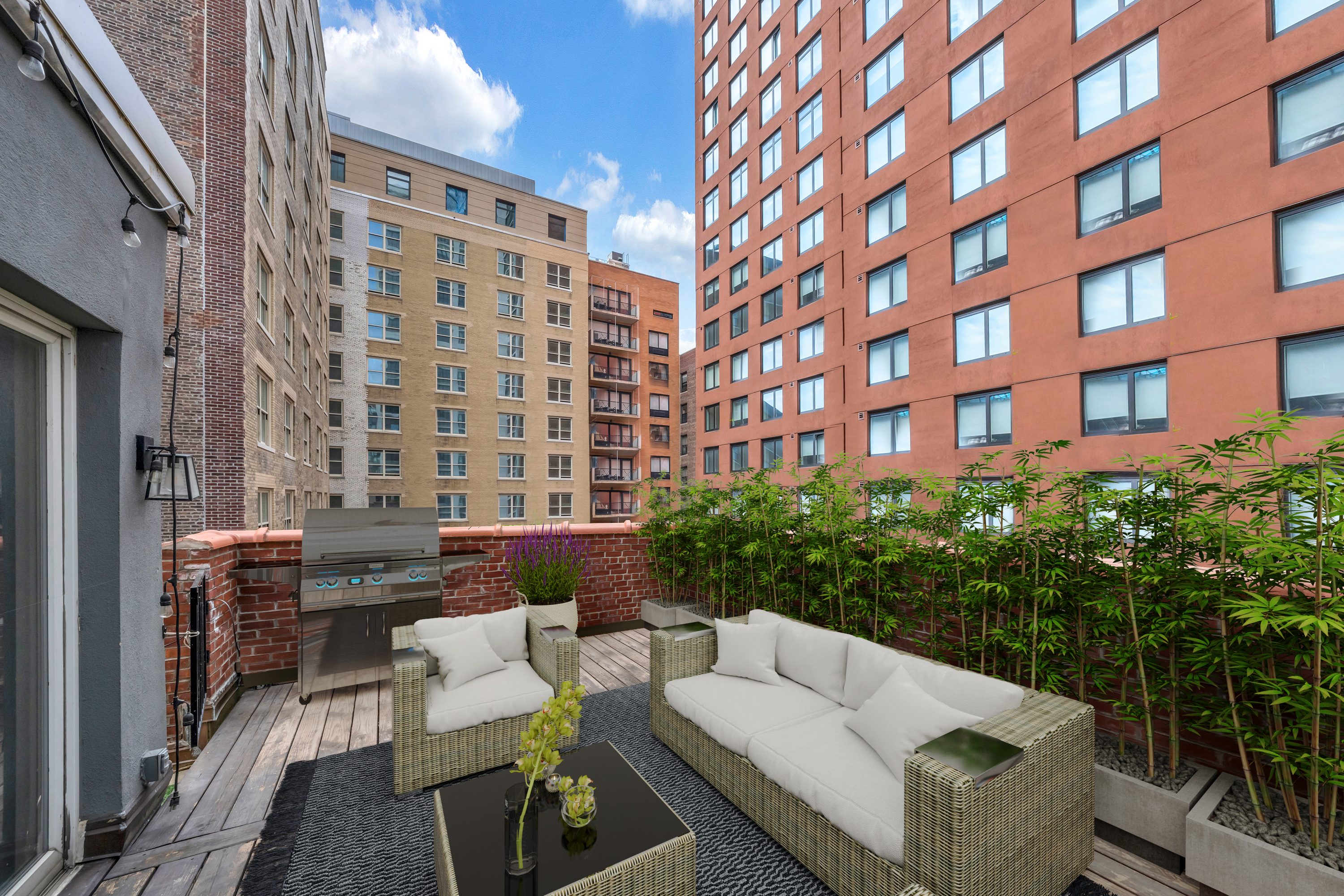 255 West 95th Street, Unit 6D Manhattan, NY 10025 - Photo 12 of 16 a view of balcony with couch and outdoor seating