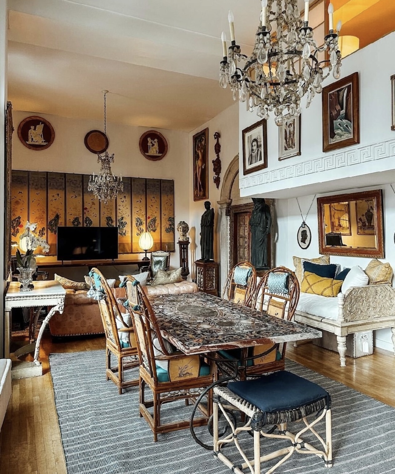240 Centre Street, Unit 3B Manhattan, NY 10013 - Photo 7 of 23 a view of a dining area with furniture and wooden floor
