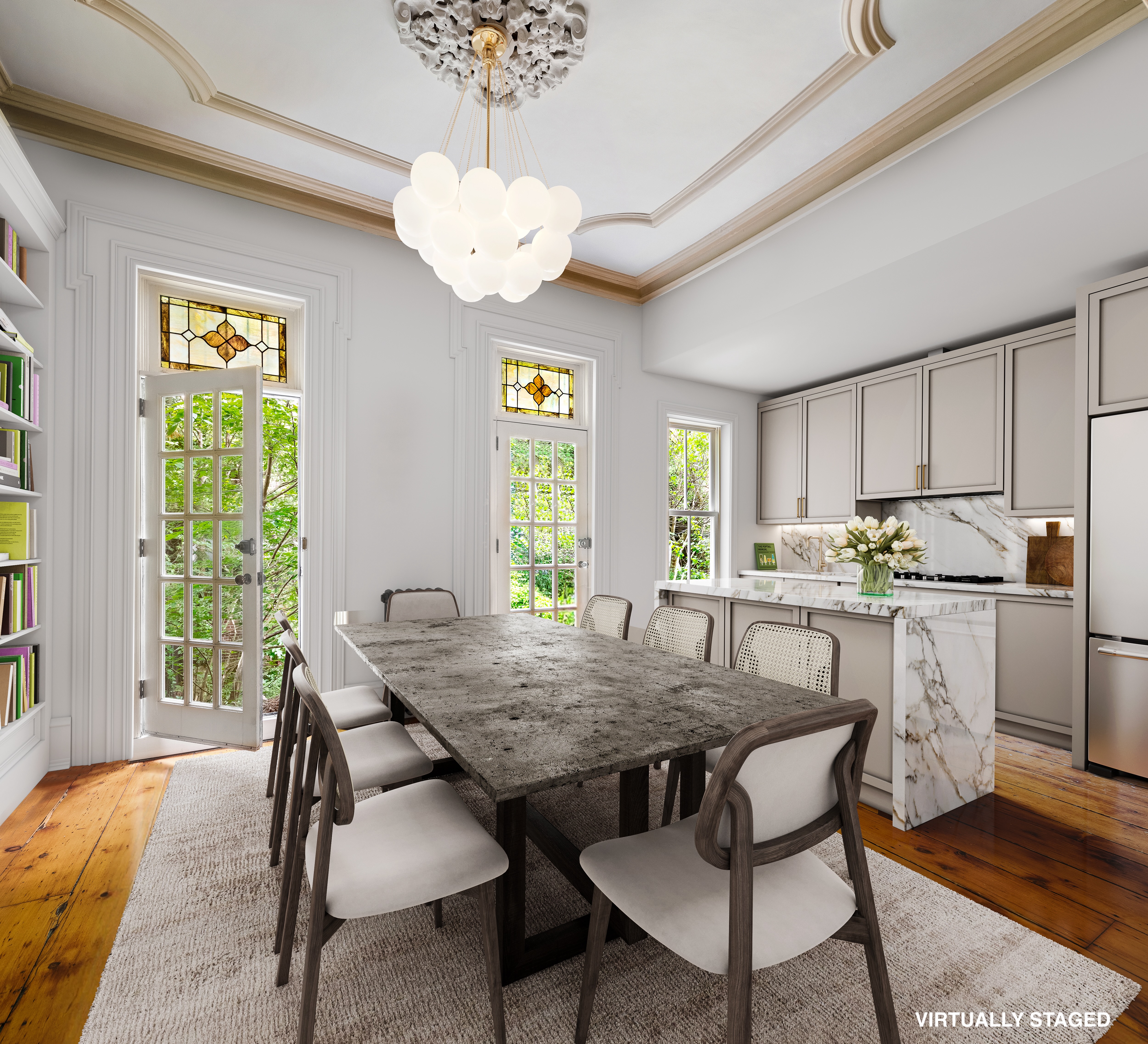 433 Pacific Street Brooklyn, NY 11217 - Photo 8 of 22 a view of a dining room with furniture window and wooden floor