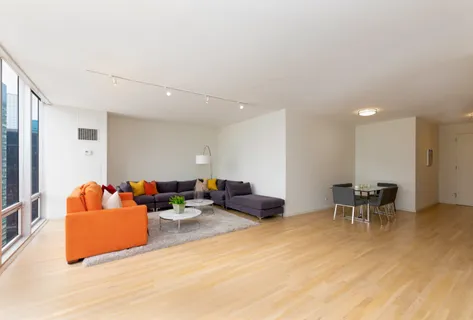 a view of a city with tall buildings