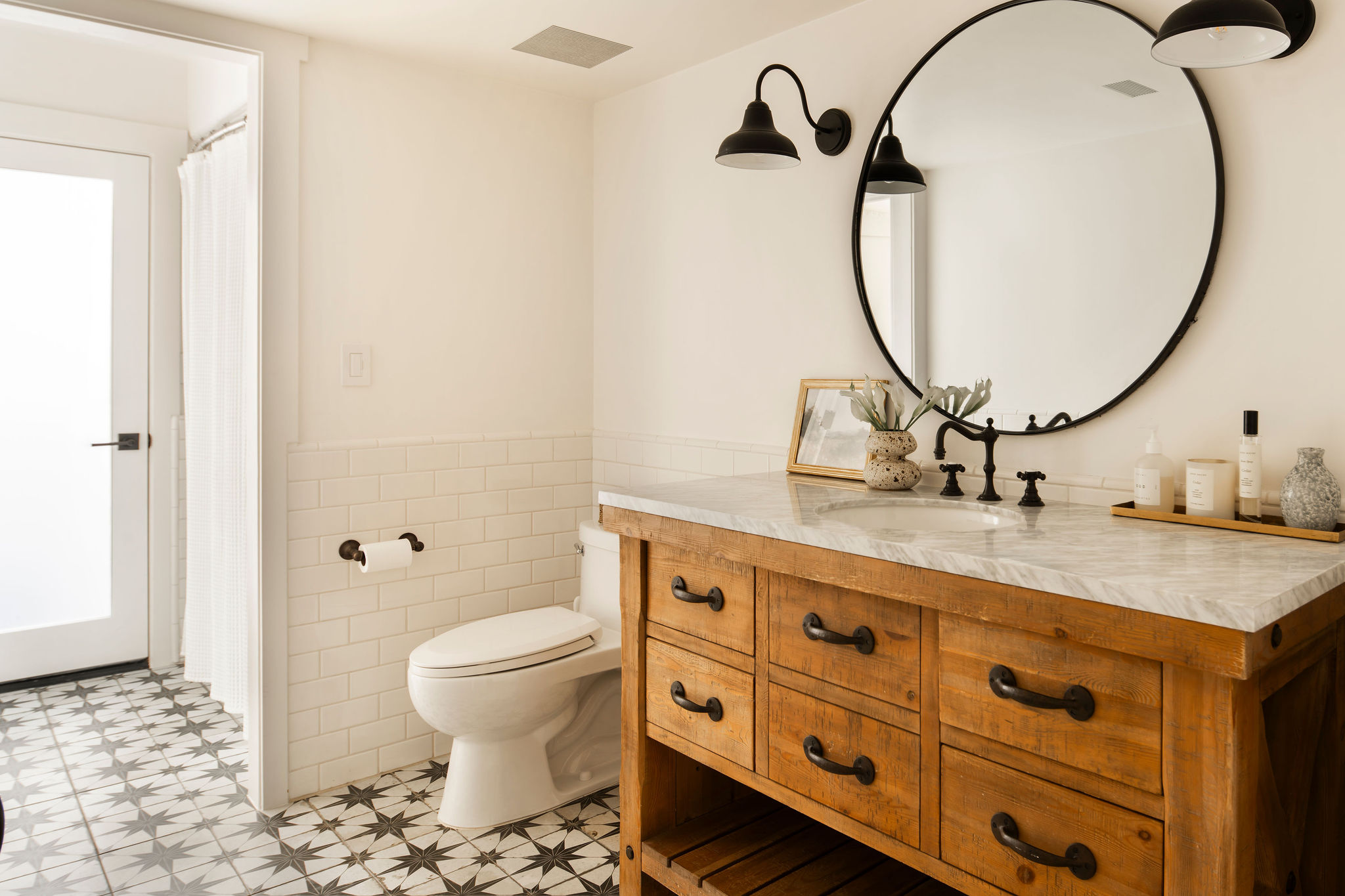 560 Cold Canyon Road Calabasas, CA 91302 - Photo 24 of 84 a bathroom with a granite countertop sink mirror and toilet
