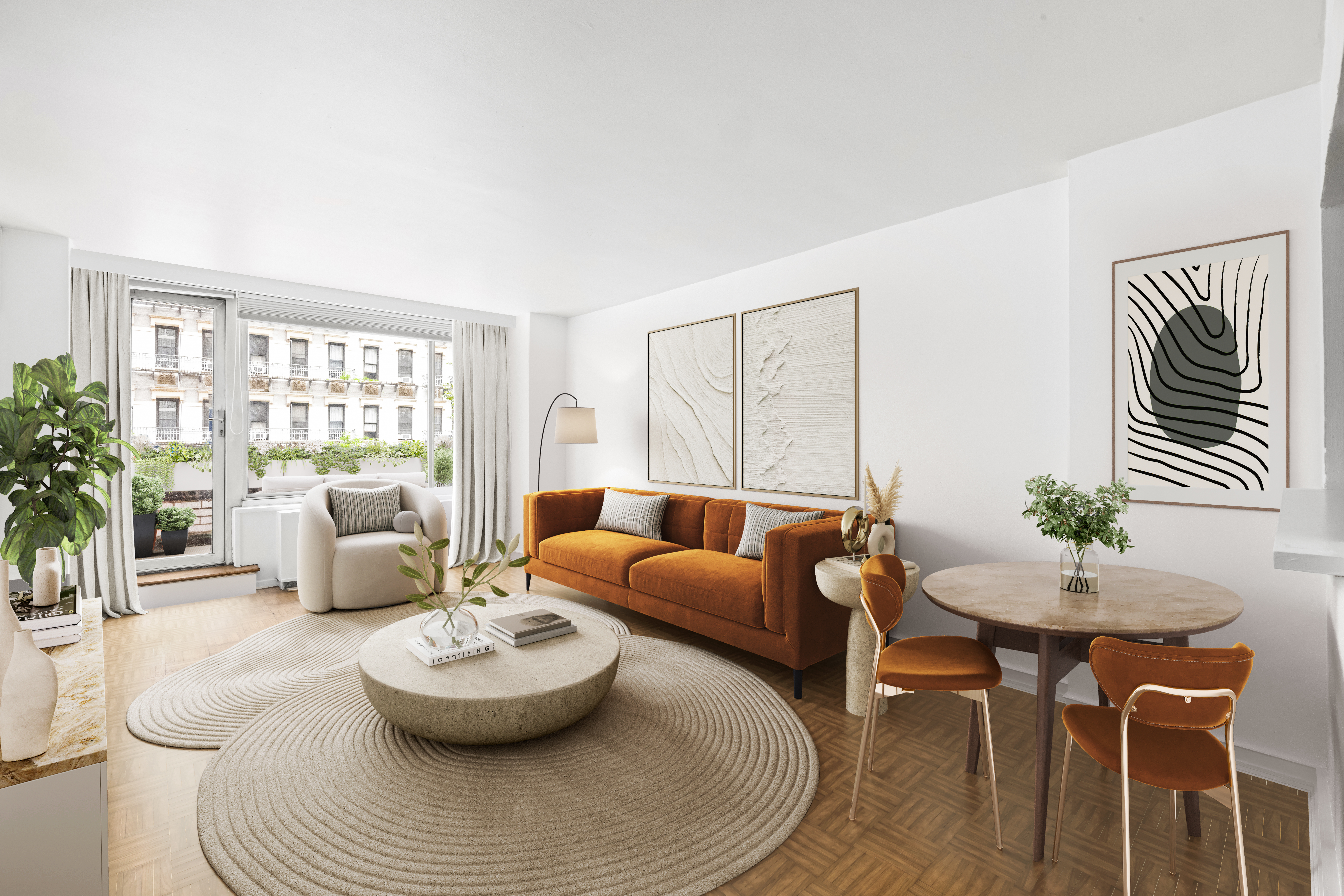 1160 3rd Avenue, Unit 2J Manhattan, NY 10065 - Photo 2 of 8 a living room with furniture and a large window