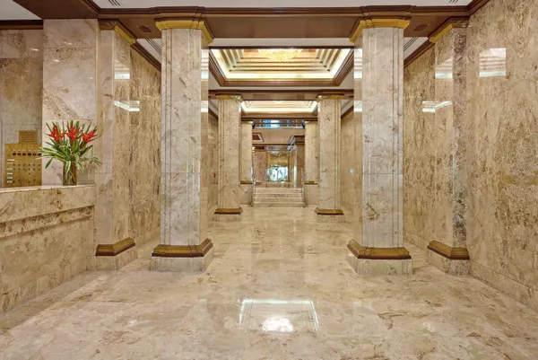 a view of a bathroom with shower