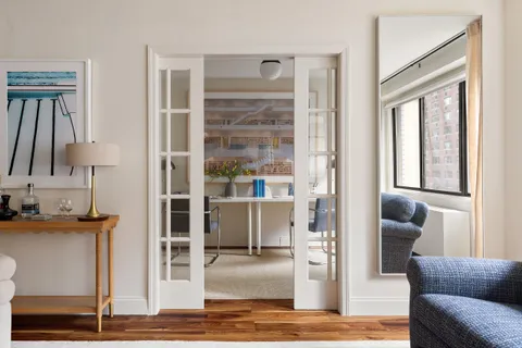 a living room with furniture