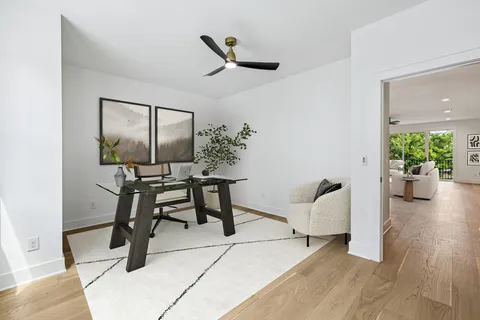 a living room with furniture