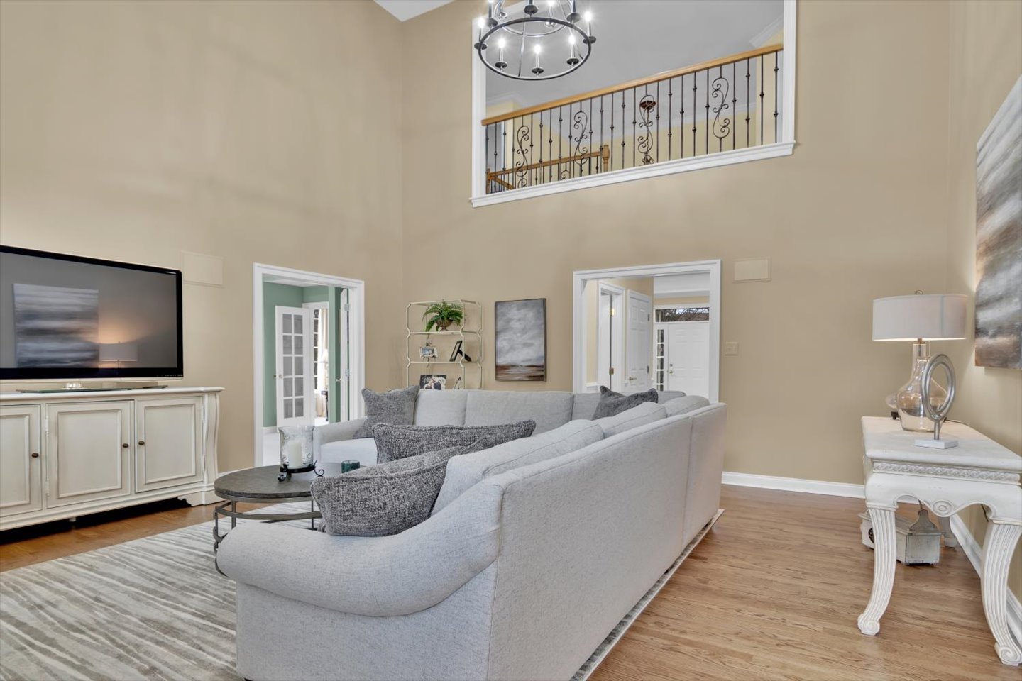 3 Pembroke Drive Voorhees, NJ 08043 - Photo 30 of 112 a living room with furniture and a flat screen tv