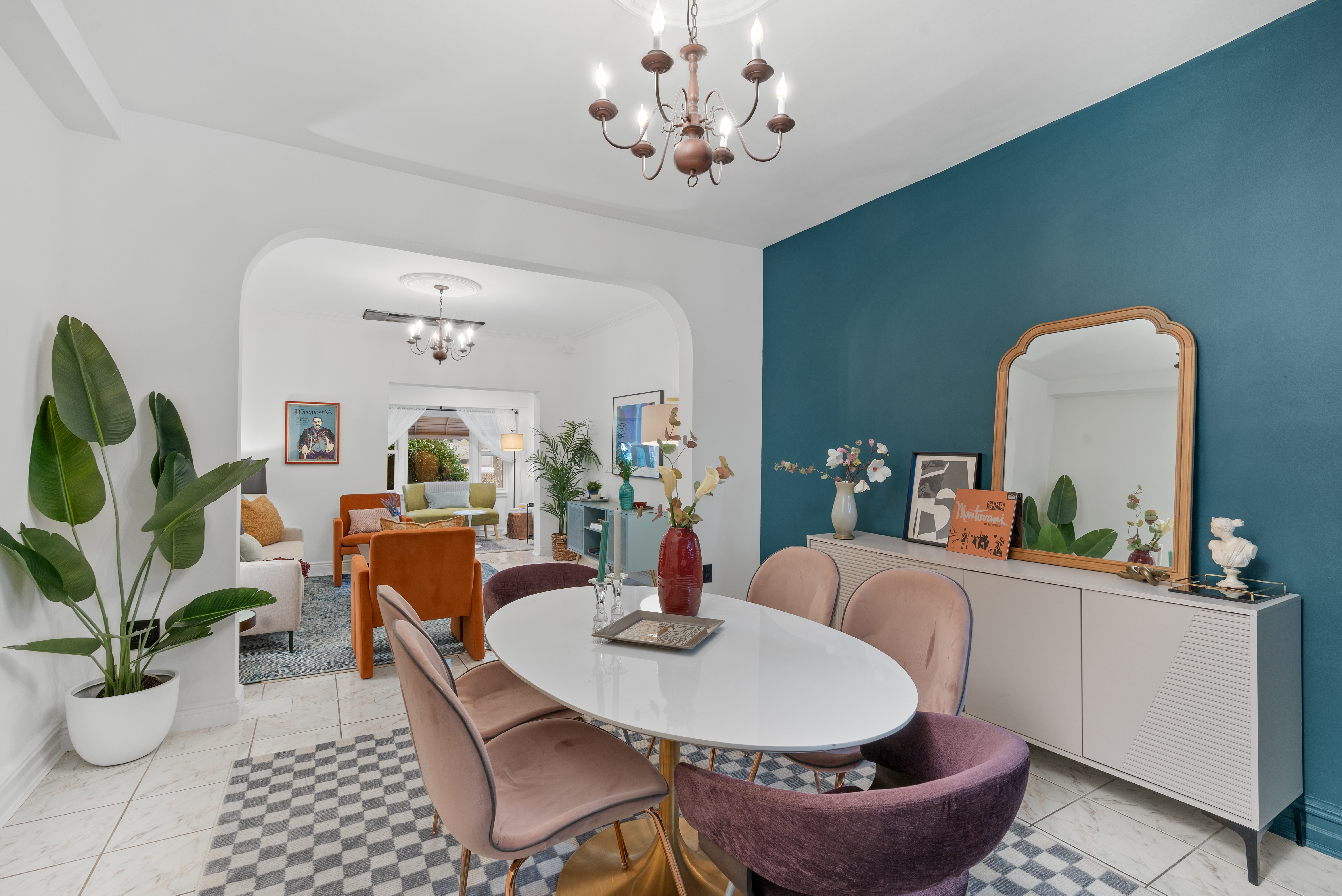 138 East 29th Street Brooklyn, NY 11226 - Photo 3 of 12 a dining room with furniture potted plants and wooden floor
