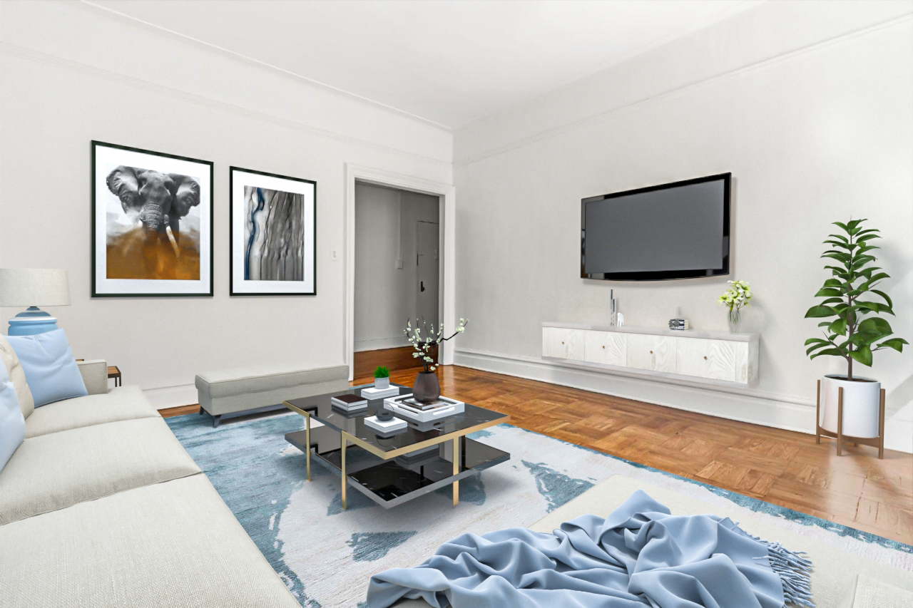 1001 President Street, Unit L2 Brooklyn, NY 11225 - Photo 4 of 19 a living room with furniture and a flat screen tv