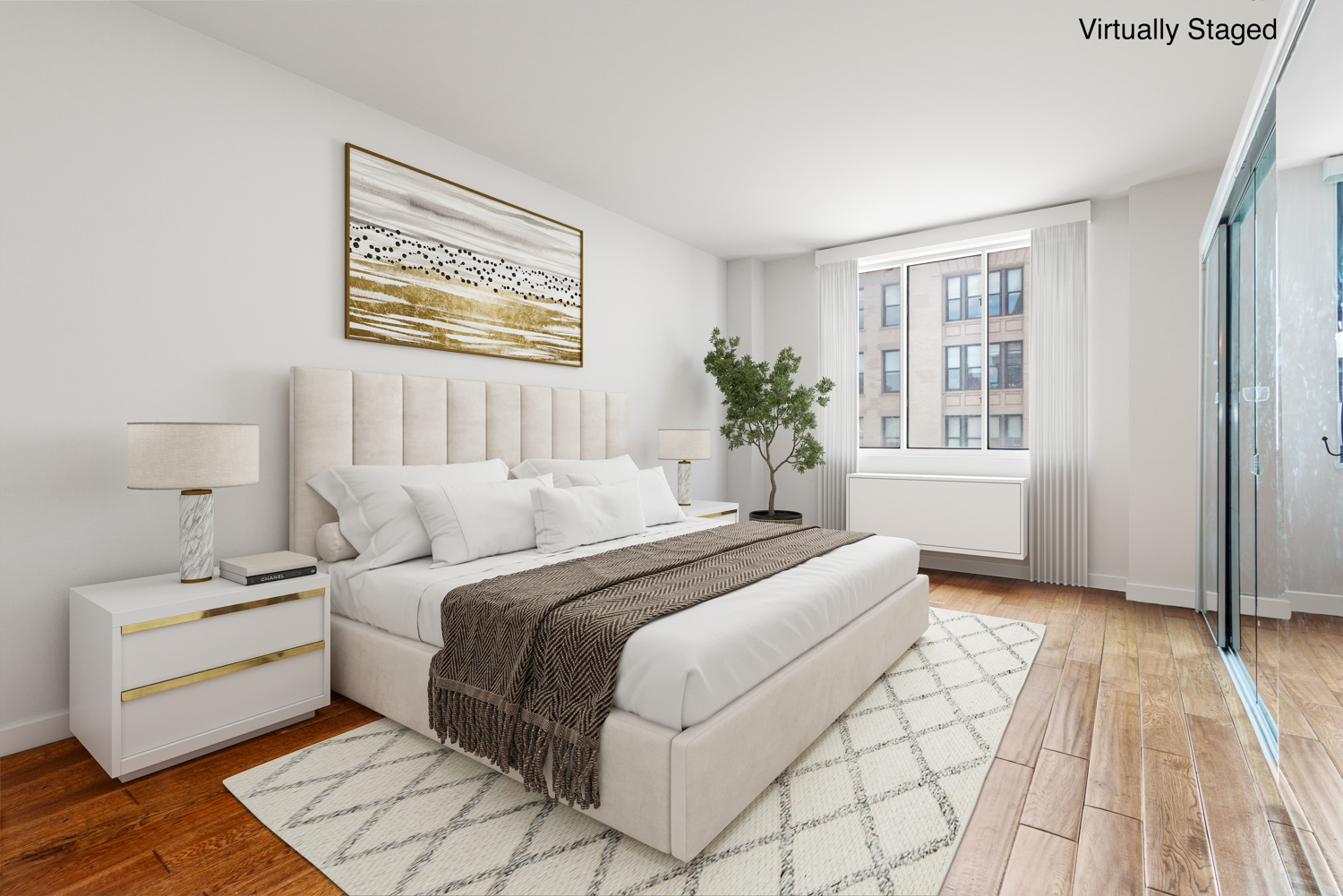 108 5th Avenue, Unit 15C Manhattan, NY 10011 - Photo 3 of 12 a bedroom with a large bed and a window