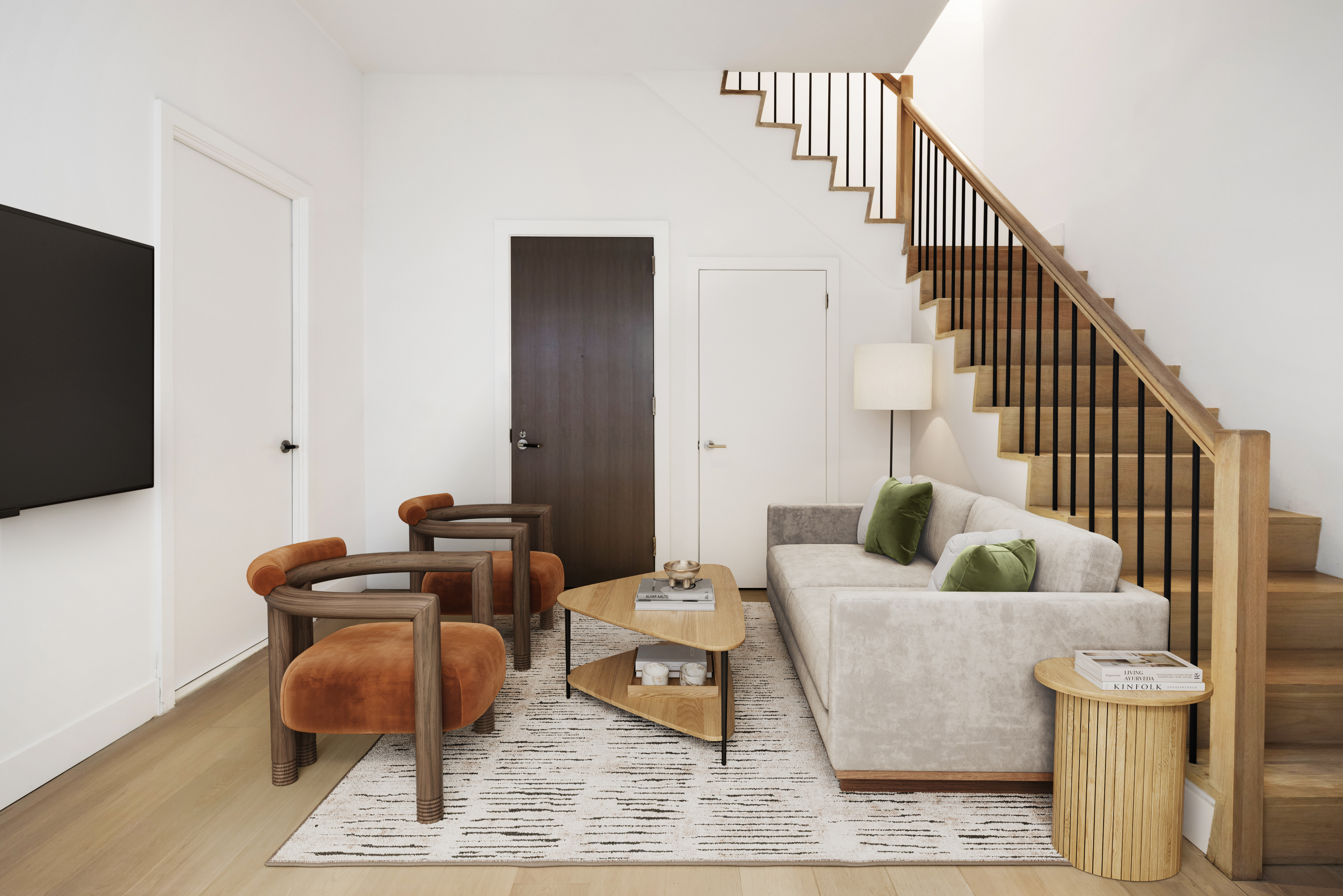 251 1st Street, Unit 1A Brooklyn, NY 11215 - Photo 6 of 12 a living room with furniture and a flat screen tv