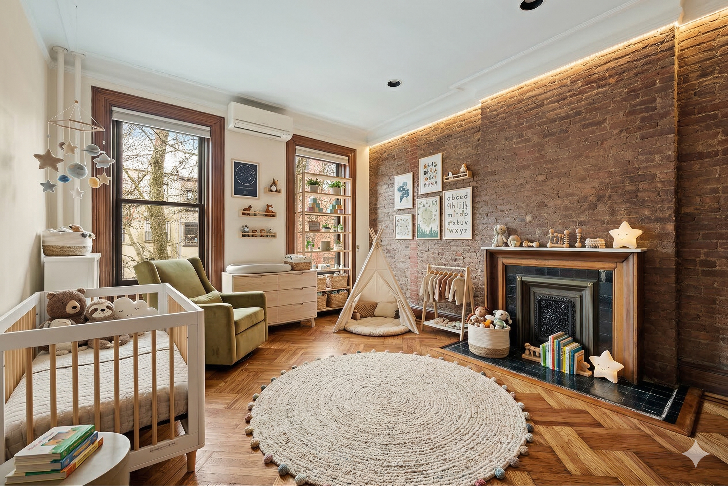 906 President Street, Unit 1 Brooklyn, NY 11215 - Photo 10 of 18 a living room with furniture and a fireplace