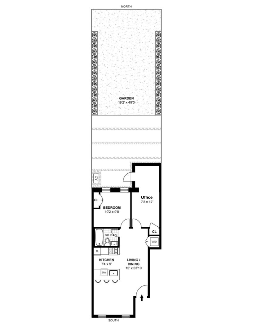 237 Macon Street, Unit 1 Brooklyn, NY 11216 - Photo 9 of 9 a picture of a bench in front of gate