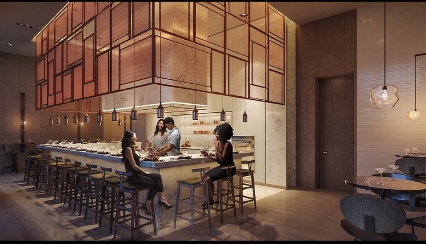 1 City Point, Unit 25L Brooklyn, NY 11201 - Photo 21 of 25 a view of a dinning table and chairs in the patio