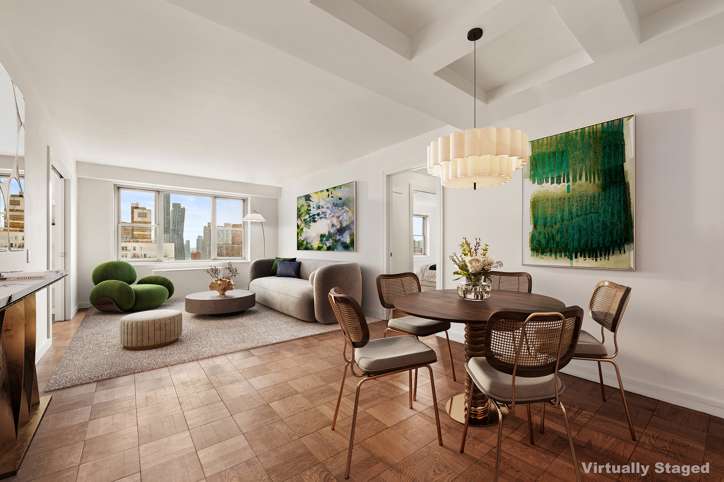 137 East 36th Street, Unit 16B Manhattan, NY 10016 - Photo 1 of 15 a living room with furniture and a flat screen tv